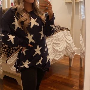 Distressed Star Sweater
